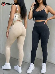 Women's 2 Piece Workout Set Crop Top High Waisted Leggings Booty Lift Slim Fit Gym Fitness Activewear Outfit