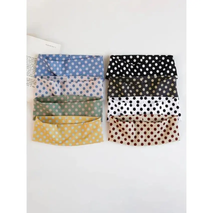 4-Piece Polka Dot Sports Headbands, Unisex Minimalist Elastic Lightweight Fabric Matching Sets for All Seasons Daily Wear, Various Looks, Unobtrusive Accessory, Fashion Headbands, Four-Piece Set