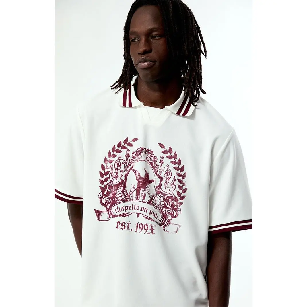 Pacsun Men's Cream 199x Short Sleeve Soccer Jersey