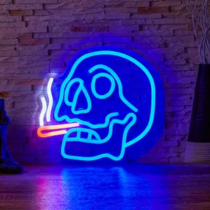 1 Backboard LED Neon Light Fathers Day Man Cave Indoor Decoration Cigarette Skull Neon Online Switch 5V USB Power Supply