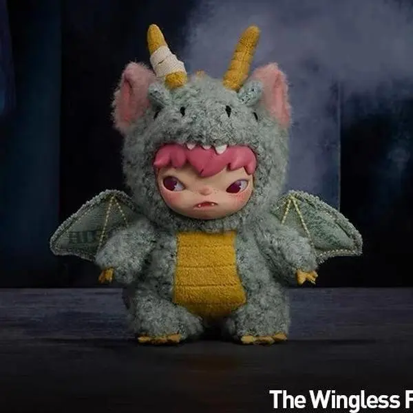 POP MART Hirono Mist-Walker Series Plush Pendant Blindbox, Collectible Character Art Keychain with 4 Variants, The Unfallen Wing, Four Variants