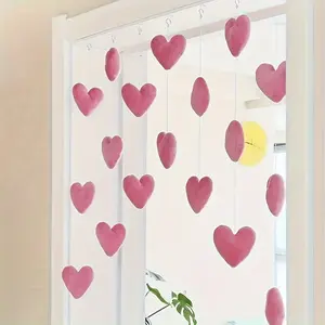 18 Valentine's Day heart-shaped door hanging decorations |     Pink polyester curtains, lightweight and breathable design |     Add a warm and romantic atmosphere to your home, party or festival, a perfect gift for your loved ones,Black Friday
