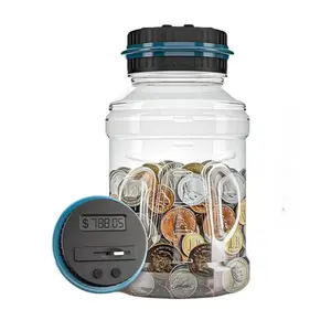 Smart Coin Counting Money Box, Identifies Coin Amounts, LCD Display, Adjustable Buttons, Kids & Adults Gift, Christmas Halloween Present, Cash Coin Jar