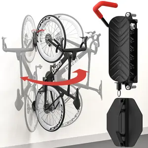 Swivel Bike Wall Mount Bike Rack Garage Organizer Vertical Bike Hanger for Bicycle Rotating Wall Rack