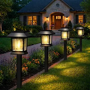 RROETXI 12-Pack Upgraded Waterproof Solar Outdoor Pathway Lights, Home Improvement Landscape Lighting for Garden, Walkway Decor