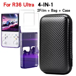 Transparent Protective Case for R36 Ultra Game Console, Anti-Drop Shockproof Hard Storage Bag, Eva Shell, Scratch-Resistant Screen Film