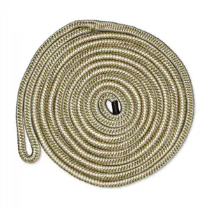 CDL5840WG 0.625 in.-40 ft. Nylon Double Braid Dock Line, White & Gold