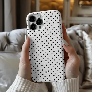 Personalized Polka Dot iPhone Case, Black and White, Monogram