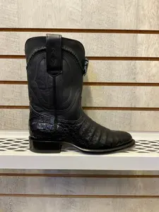 Wild West Boots Caiman Belly Black