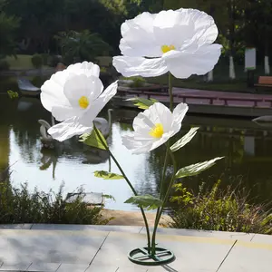 ZEYEXE Giant Flowers Oversized Artificial Flower with Gradient Petals Large Paper Floral Decor with Stand for Wedding Backdrops Event Parties Photo Booth Props Home Decoration