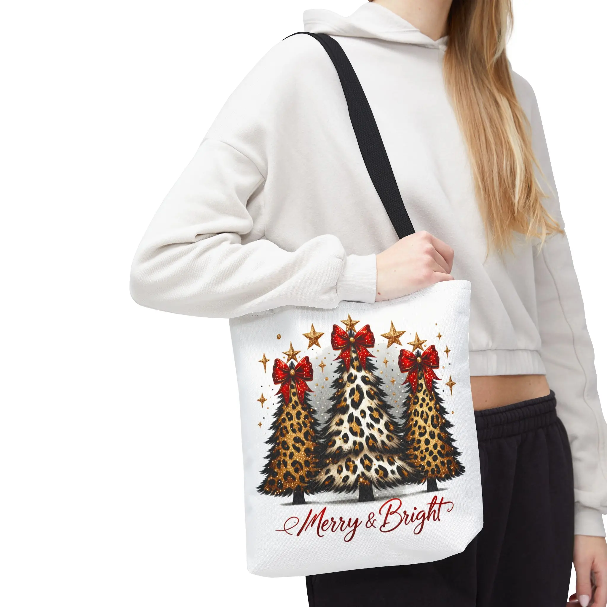 Christmas Tree Merry and Bright Christmas Canvas Tote Bag