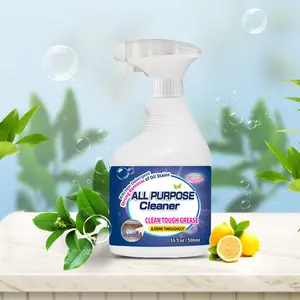 Kitchen Heavy Oil Cleaner 500ML All Purpose Degreaser Spray for Stubborn Oil Stains Lemon Scented Anti-Bacterial Safe Gentle Formula Quick Grease Removal Multi-Purpose Cleaning for Kitchen Surfaces - Household Item