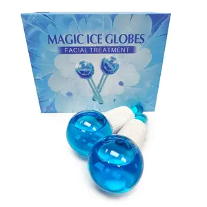Cryotherapy Magic Ice Globes | Blue | 2 PC | Cold Face Ice Balls for Skin Care | Daily Beauty Routines | NUDE U