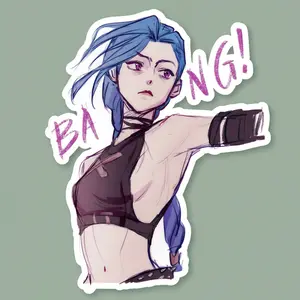 Chaotic Blue Madness Punk Vibes JinX Arcane Sticker