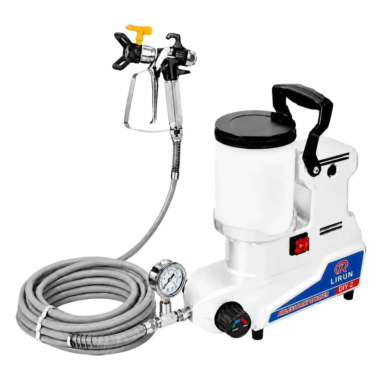 Portable Airless Paint Sprayer, 800W 110V High-Flow Paint Sprayer with 2.5 L/min Output, 3 Adjustable Speed Settings and 2.5 L Hopper for Walls, Fences, Furniture and Latex Paint, Compact High-Speed Entry-Level Airless Paint Sprayer