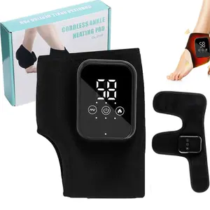 Triple Method Massager, Portable Massager for Neuropathy, Wireless Heated Foots & Ankle Wrap 3 Modes & 5 Heat Levels for Relaxation &Pain Relief (Black)