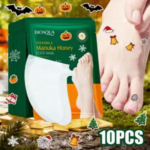 10 Pairs Vitamin E & Honey Moisturizing Foot Mask, Deep Hydration for Dry Cracked Feet, Winter Foot Care Essential, Latex Free, Home Salon Use