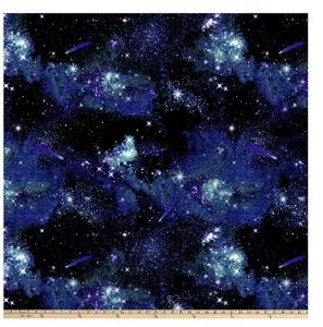 Lux Anti-pill Fleece Galaxy Fabric 54" x 1.5 Yard Navy Precut with Starry Design