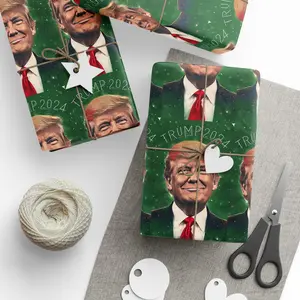 Wrapping Paper, Green Trump 2024 Festive Future President Donald Trump Gift Wrap, Party Supplies, Political Celebration, Patriotic Decor,
