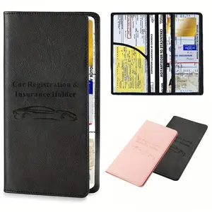 Car Registration & Insurance Card Holder, Auto Glove Box Organizer Document Wallet, Faux Leather Manual Folder, Car Interior Accessories, Car Accessory