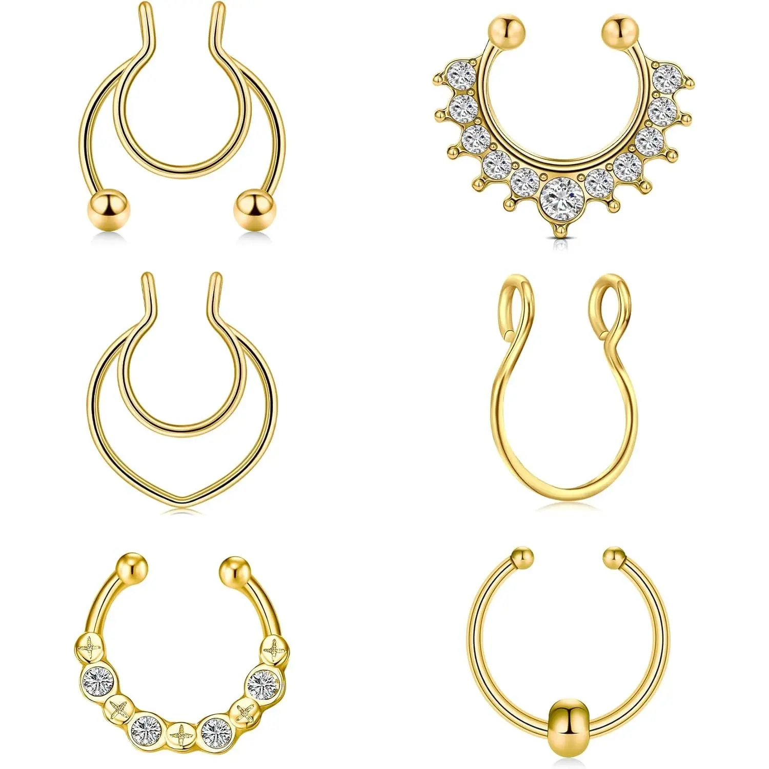 Graduation Gift  Fake Septum Ring Fake Septum Piercing Faux Septum Nose Rings Fake Nose Ring Septum Fake Septum Nose Ring Clip On Septum Nose Ring Faux Septum Piercing Fake Septum Hoop Fake Septum Jewelry