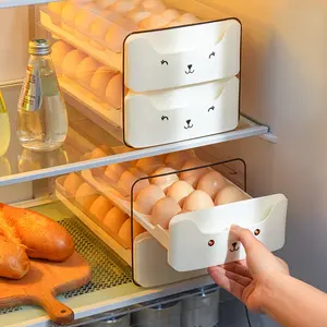 Transparent Stackable Egg Holder, 36-Grid Drawer Style Egg Rack, Kitchen Storage Organizer, Durable & Convenient Design