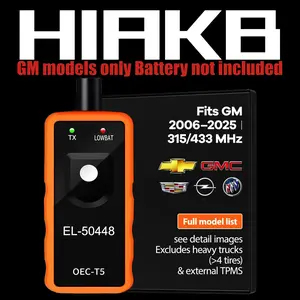 [GM only not universal 315/433MHz] EL-50448 TPMS Relearn Tool for GM Tire Sensor TPMS Reset Tool Tire Pressure Monitor system Activation Tool OEC-T5 for GM Buick/Chevy/Cadillac Series Vehicles 2023 Edition (Battery not included) outdoorfun