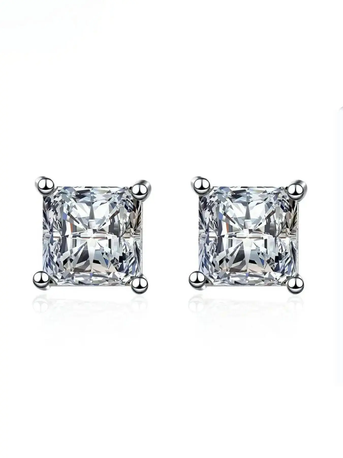 Unisex Elegant Square Shaped Glittering Stud Earrings (1 Pair), Exquisite Trendy Minimalist Stud Earrings, Fashionable Jewelry for Daily & Party Decoration, High Quality Earrings, Ear Studs