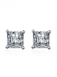 Unisex Elegant Square Shaped Glittering Stud Earrings (1 Pair), Exquisite Trendy Minimalist Stud Earrings, Fashionable Jewelry for Daily & Party Decoration, High Quality Earrings, Ear Studs