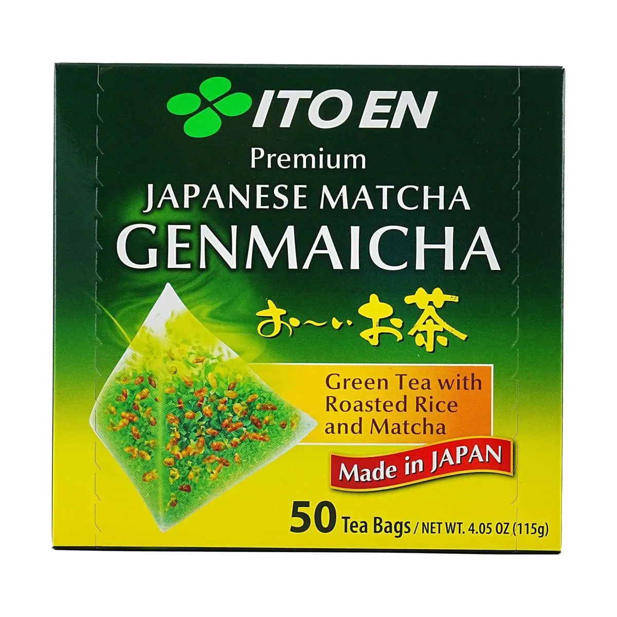 ITO EN Matcha Genmaicha Green Tea Bags - 50 Count, 115g | Japanese Roasted Rice & Matcha Blend, 0 Sugar 0 Additives
