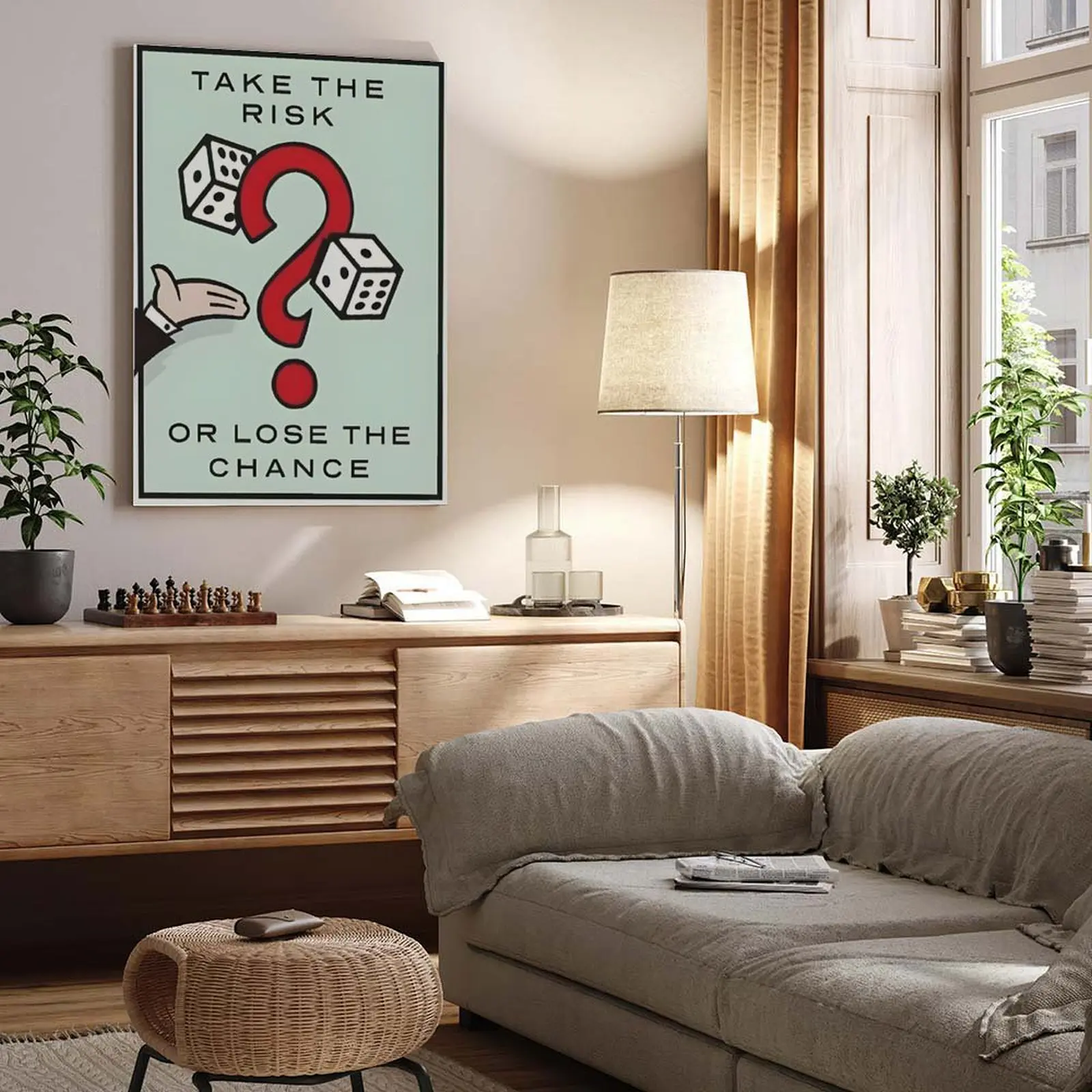 ALEC Monopoly Time Is Money Funny Decor Poster, Classic Cartoon Graffiti Canvas Painting, Eco-Friendly Fade-Resistant UV-Protected Wall Art for Home Living Room Office