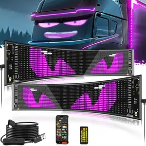 DIBMS 2 PCS Devil eyes For Vehicle, Truck, LED Matrix Panel, LED Sign For Car: Programmable, Bluetooth APP Control,Wireless APP-Controlled Scrolling LED Screen, Dynamic USB-Powered LED Display Screen