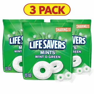LIFE SAVERS Wint-O-Green Summer Candy Individually Wrapped Hard Mints, Sharing Size, 13 Oz Bag 3 Pack