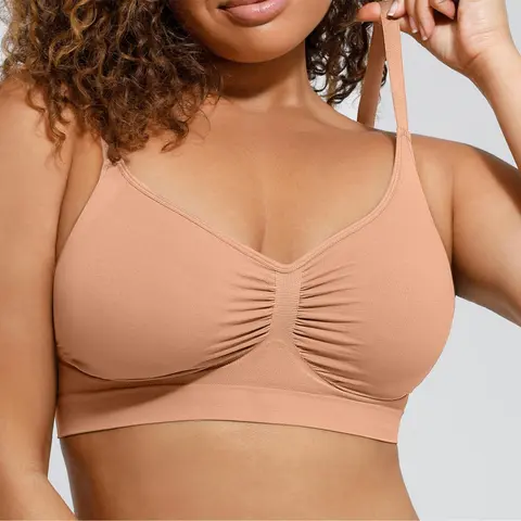 FeelinGirl Women's Wireless Bra Comfort Elastic Bralettes No Underwire Unlined Cami Bra Seamless Tshirt Bras Sports Bra Basic