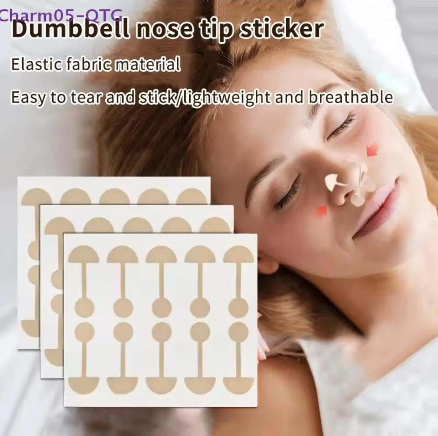 Dumbbell Nose Tip Patch Elastic Skin Color Disposable Contouring Corrective Nose Strips Thin Nasal Beauty Nose Sticker Daily Slimmer
