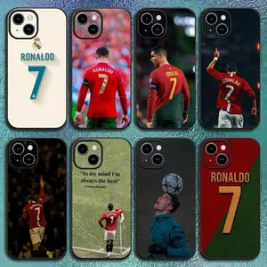 Football C-CR7Phone Case For IPhone 17 16 15 14 13 12 11 Pro Max Plus Mini Black Frosted Soft Shell Funda