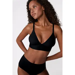 Bliss Triangle Bralette - Black, Adjustable Fit, Modern Style, Comfortable Everyday Wear for Women