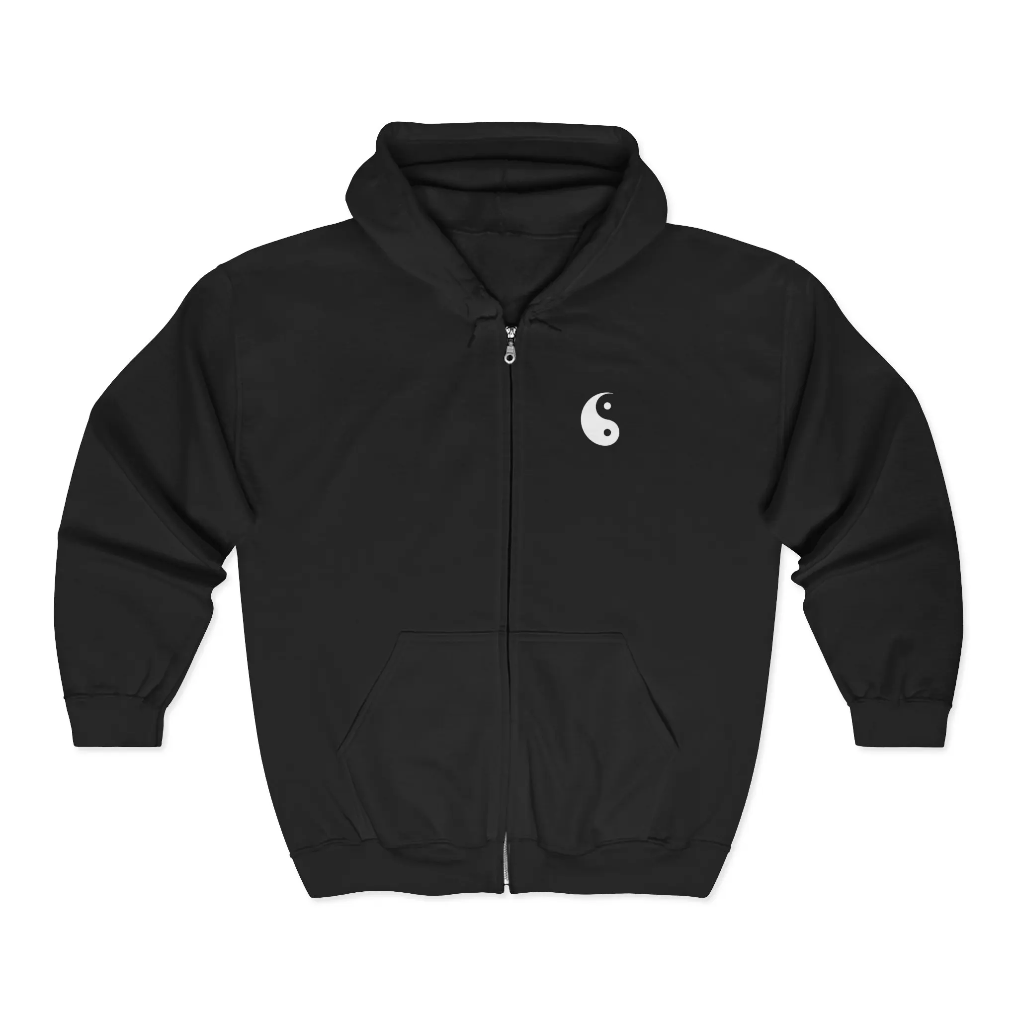 Ying Yang Zip Hoodie, Shadow Integration, Zen Full Zip Sweatshirt, Balance Hooded Jacket, Meditation Yin Yang Sweater, Tai Chi Pullover, Harmony Hoodie