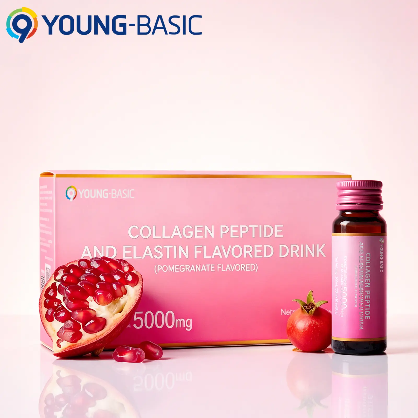 9 YOUNG-BASIC Hydrolyzed Collagen Peptide Liquid 5000mg for Women - Elasticity & Firmness, Healthcare Fitness Beauty Supplement Edible Dietary Colagen Drink