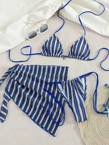 Women's Summer Beachwear Bikini Set, Bikini Top, Breathable Comfort Design, Special Fabric Craftsmanship, Butterfly Pendant Detail, Stylish Swimwear