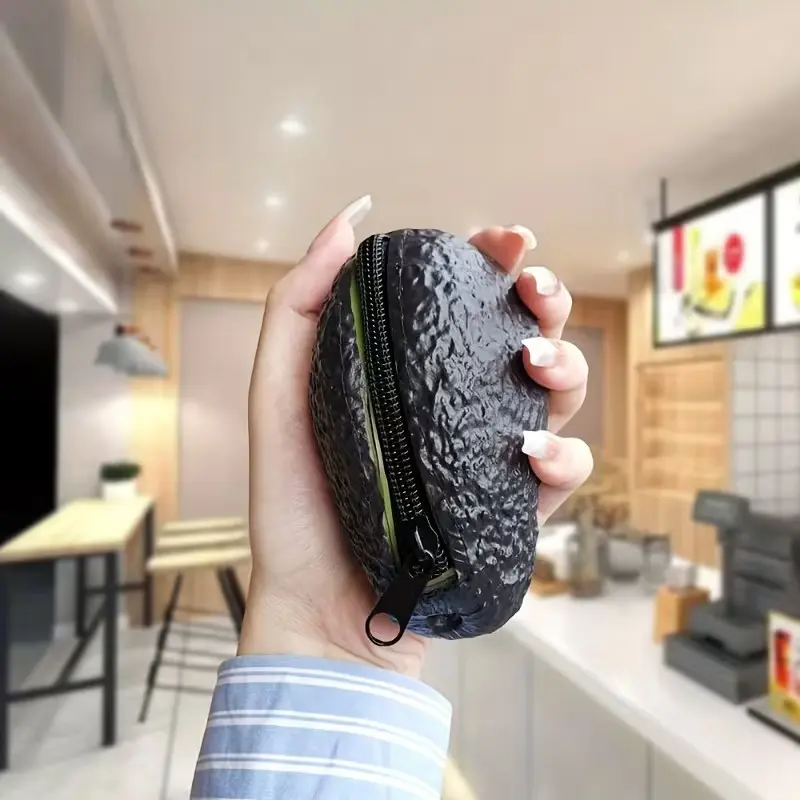 Lifelike Avocado Coin, Funny Avocado Wallet, Zipper Wallet Design, Perfect Gift for Avocado Lovers, Unique Accessory for Men & Women, Fun Avocado Theme
