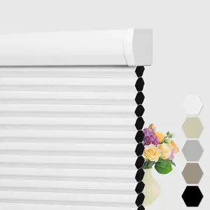 BERISSA Cellular Shades Cordless, Blackout Cellular Window Blinds, Pull Down Blackout Blinds Honeycomb Indoor Windows Shades for Home Office Bedroom, Easy to Install,White/Beige/Black/Gray