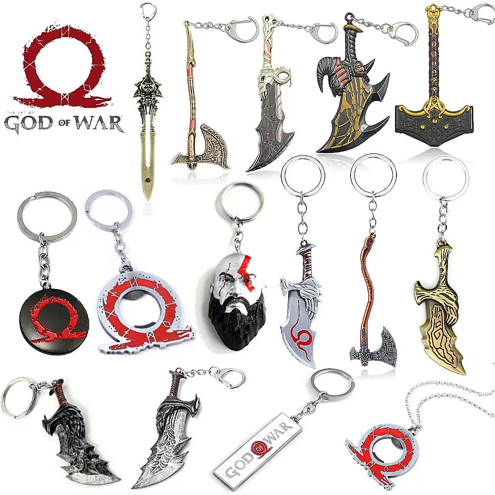 Game God Of War Series Kratos Sword Weapon Keychain Pendant Keyring Jewelry Men And Women Car KeyRings Accessories