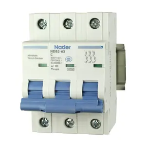 AC Miniature Circuit Breaker - 3 Pole DIN Rail Mount 20 Amp 480 Volt Unit with Shock-Proof Terminations, Trip Curve C, L1, L2, L3 and Neutral Three-Phase Circuits