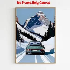 Vintage Carrera Poster, Mountain Landscape Wall Art, Wall Decor for Home Living Room Bedroom, Home Decor, Room Decor, No Frame, Photo, Unframed Painting
