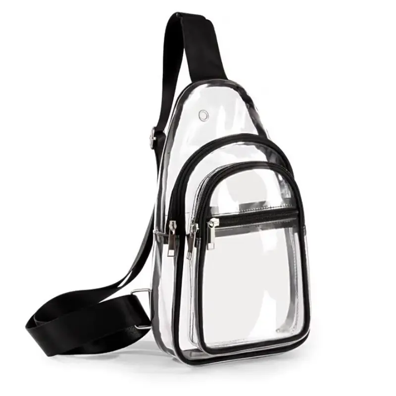 Large Capacity Clear Shoulder Bag Unisex Convertible Crossbody Fanny Pack Backpack Chest Bag Vacation & Back to School Essential