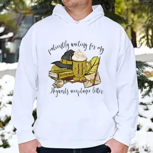 Wizard Harry Sweater Hoodie, Patiently Waiting for My Acceptance Letter, Wizard Potter Shirt Sweater, Universal Theme Park Visit Sweater Shirt Hoodie