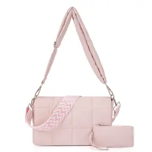 CLUCI HolidayHaul New Collection Puffer Shoulder Bag Crossbody Purse for Women Large Lightweight Cotton Padded Hobo Tote Bag Shopping Bag Gift - Luxury