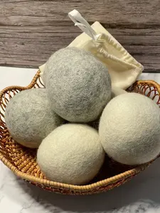 100% Natural Organic Wool Dryer Balls Set of 3 or 6 Unscented Hypoallergenic Chemical-Free for Sensitive Skin and Baby Clothes