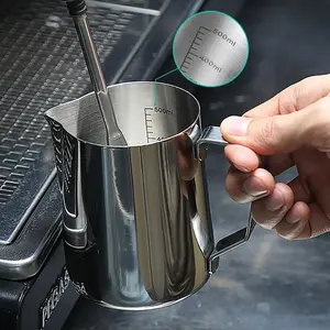 Coffee Milk Frothing Jug Latte Art Milk Frother Pitcher Stainless Steel Measurement Jug Espresso Barista Tool Coffee Accessories Kitchenware